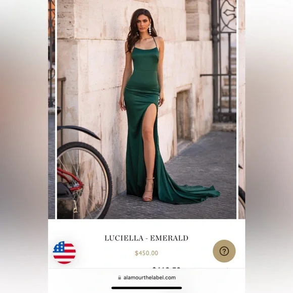 slim fit dress slacks Jennifer Square Neckline Velvet Satin Emerald Mermaid Gown – Alamour The  Label main image 0